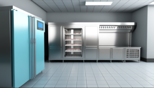 Stainless steel commercial refrigerator and freezer